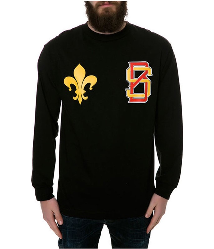 Black Scale Mens The Saint Varsity LS Graphic T-Shirt