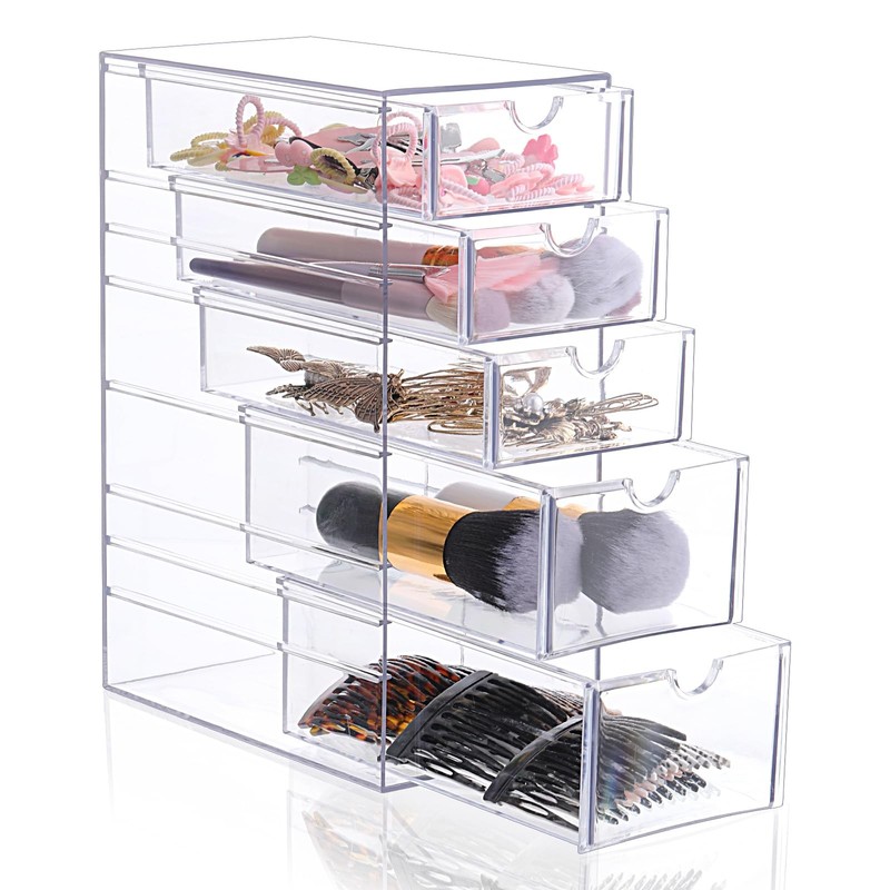 Xelsluthe Hair Tie Organizer Clear 25.5 x 17.5 x 10.5 cm,