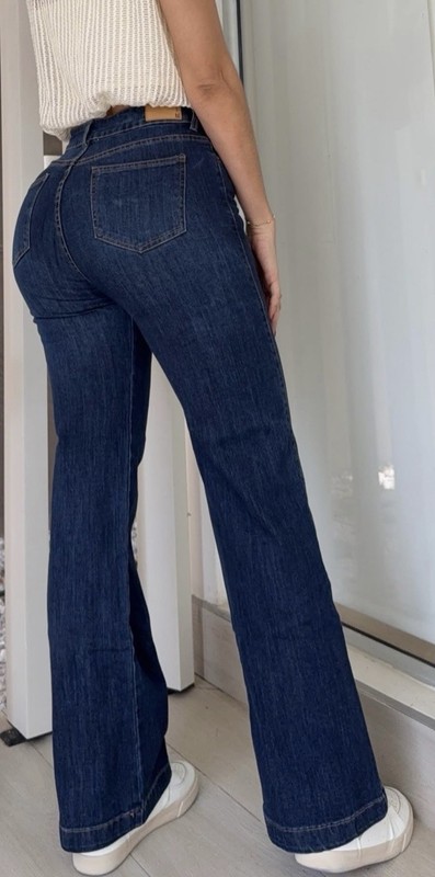 & Other Stories Women’s Blue Denim Straight-Leg Jeans Solid Button Zip 5-Pocket