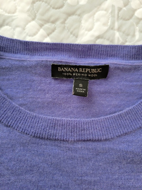 Banana Republic 100% Merino Wool Purple Crewneck Long Sleeve Sweater S gallery