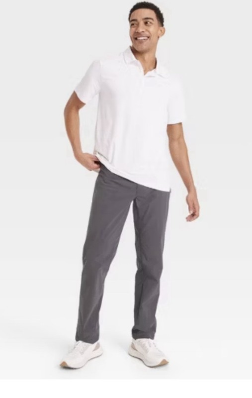 All In Motion Pants Mens 42×32 Grey Performance Stretch Chino Casual Travel Golf