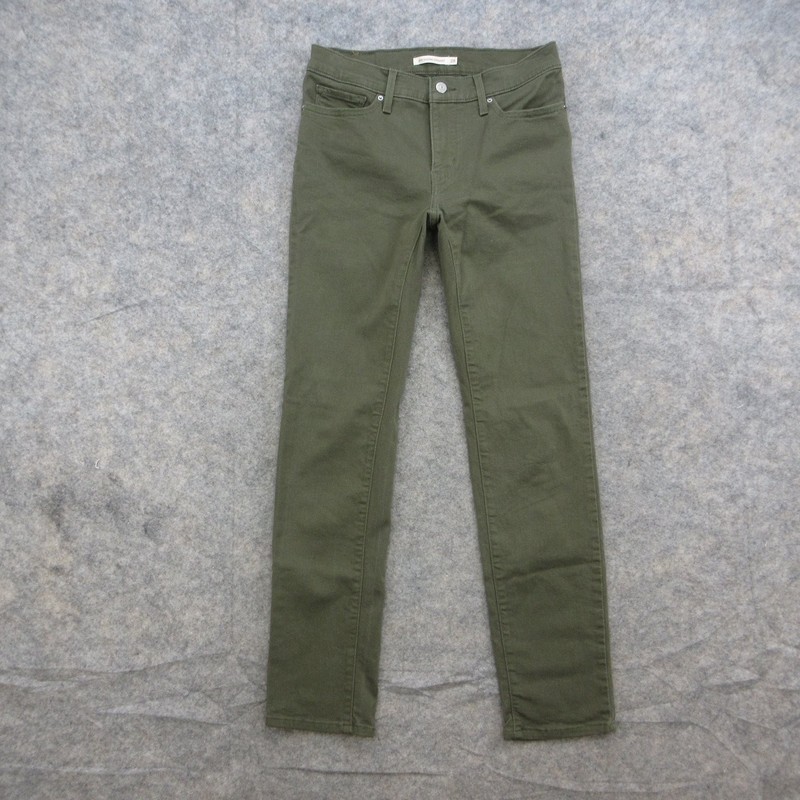 Levi’s 314 Shaping Straight Jeans Women’s W28 L32 Olive Green Stretch