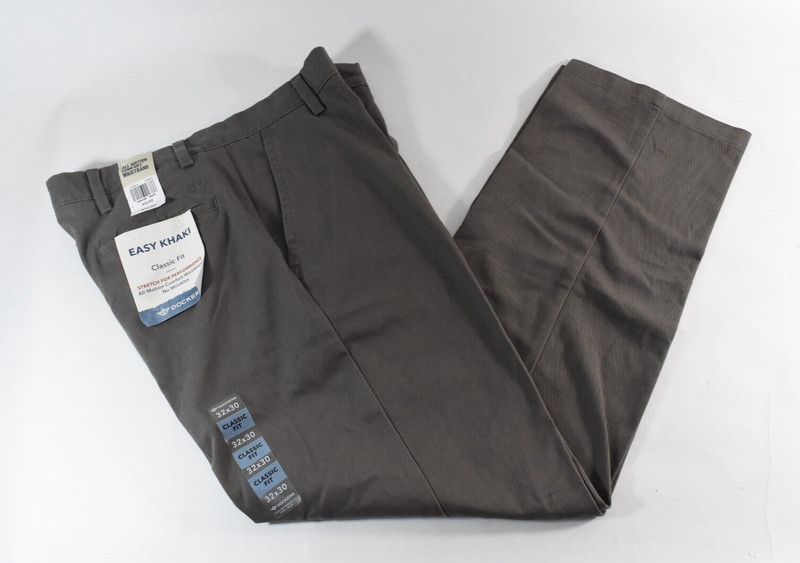 Dockers Mens Easy Khaki Pants New 32 34 36 38 40 Classic Fit Flat Front Brown