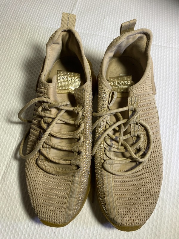 Steve Madden Maxima Womens Size 10M Blush Multi Rhinestone Knit Sneakers Shoes