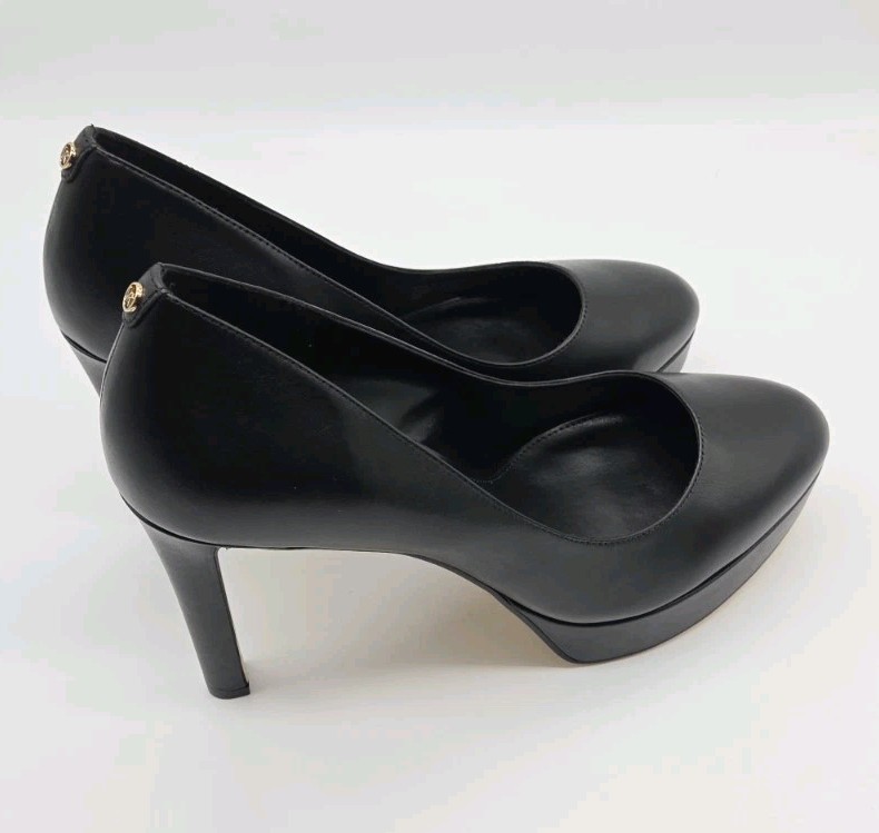 Michael Kors Women's Chantal Black Platform Leather Pumps Size 9.5/10/11 NIB gallery