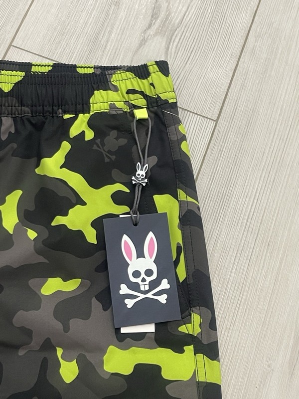 Psycho Bunny Men's Plano Camo Print Long Trunk Black B6W376Z1PO-BLK Size Medium gallery