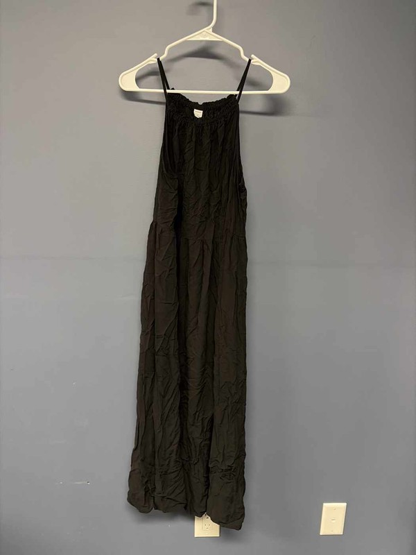 Old Navy Black Maxi Sundress Women’s Size M Spaghetti Strap 35×46