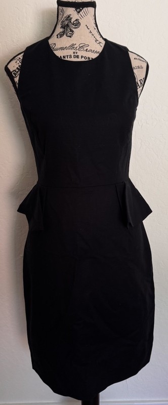Kate Spade Black Peplum Sheath Dress Women’s 2 Sleeveless Work Cocktail NWT