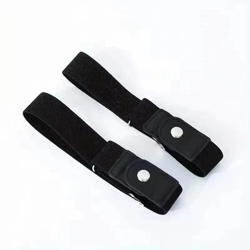 2 Pack No Buckle Elastic Belt Invisible Loop Belt for Jeans Pants gallery