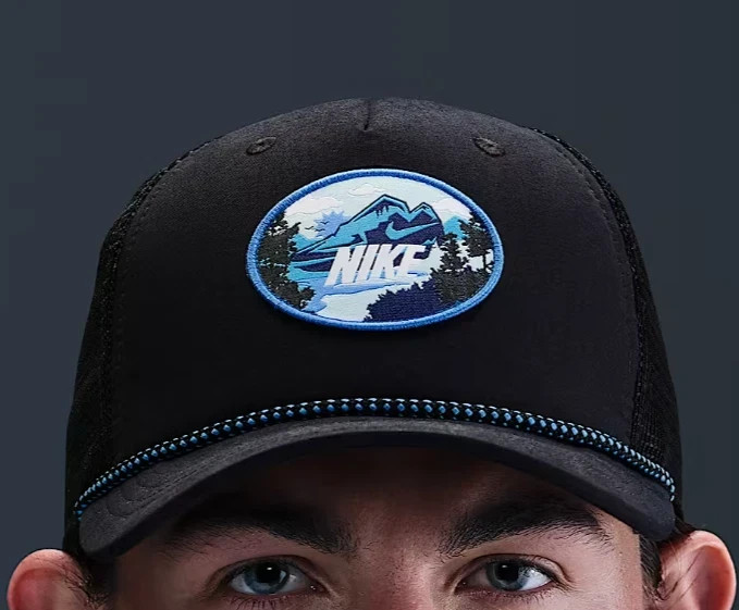 Nike Rise Cap Structured Outdoor Trucker Hat Adjustable Size S/M Black (HJ7133)