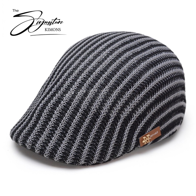 Classic Striped Mesh Ivy Hat Breathable Summer Newsboy Gatsby Cap Golf Driving