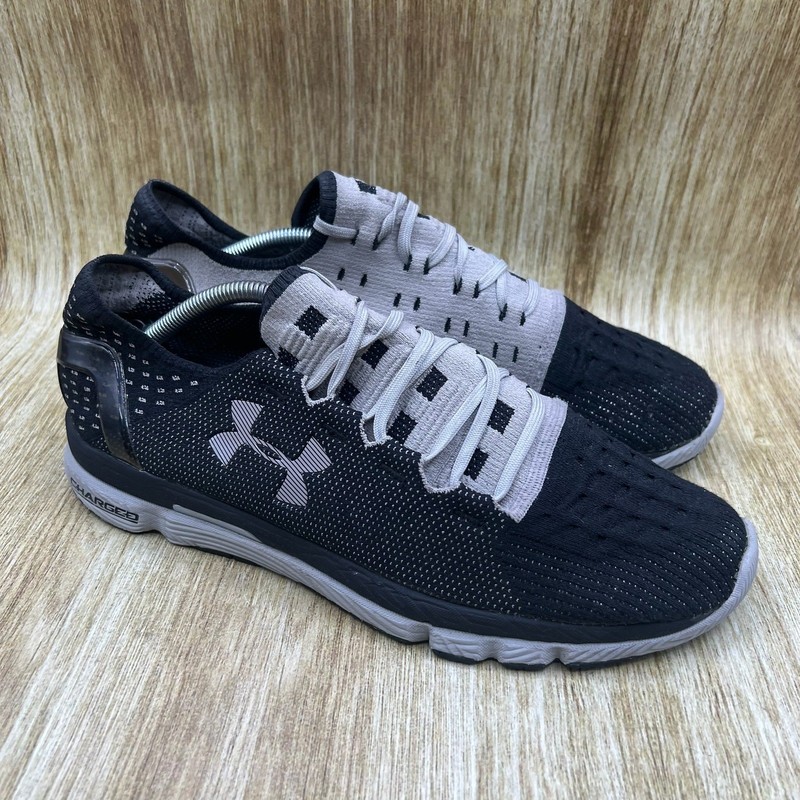 Under Armour Speedform Slingshot Men’s Size 13 Black Grey Knit Running Shoes