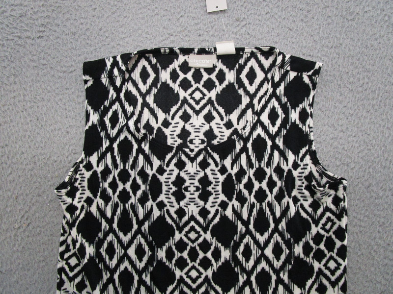 Chicos Travelers Women's Size 0 US Size 4 Sleeveless Aztec Stretch Dress NEW gallery