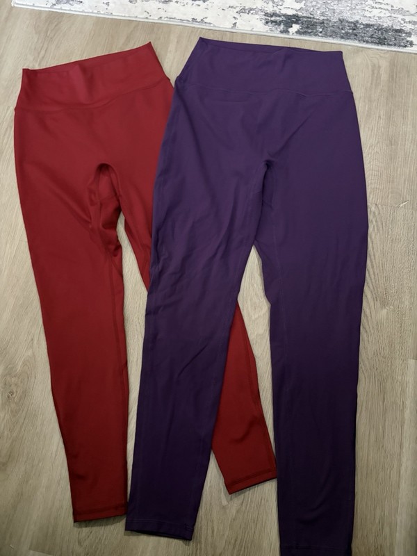 Buffbunny Collection Women’s Leggings Lot 2 Size L Purple/Red High Rise Stretch