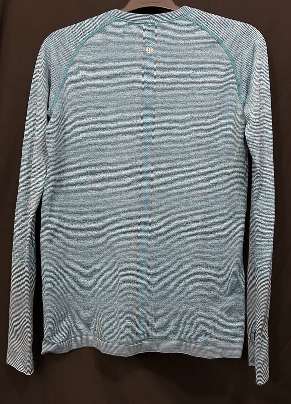 LULULEMON Swiftly Tech Long Sleeve Crew Indian Ocean BLue Black Size 10