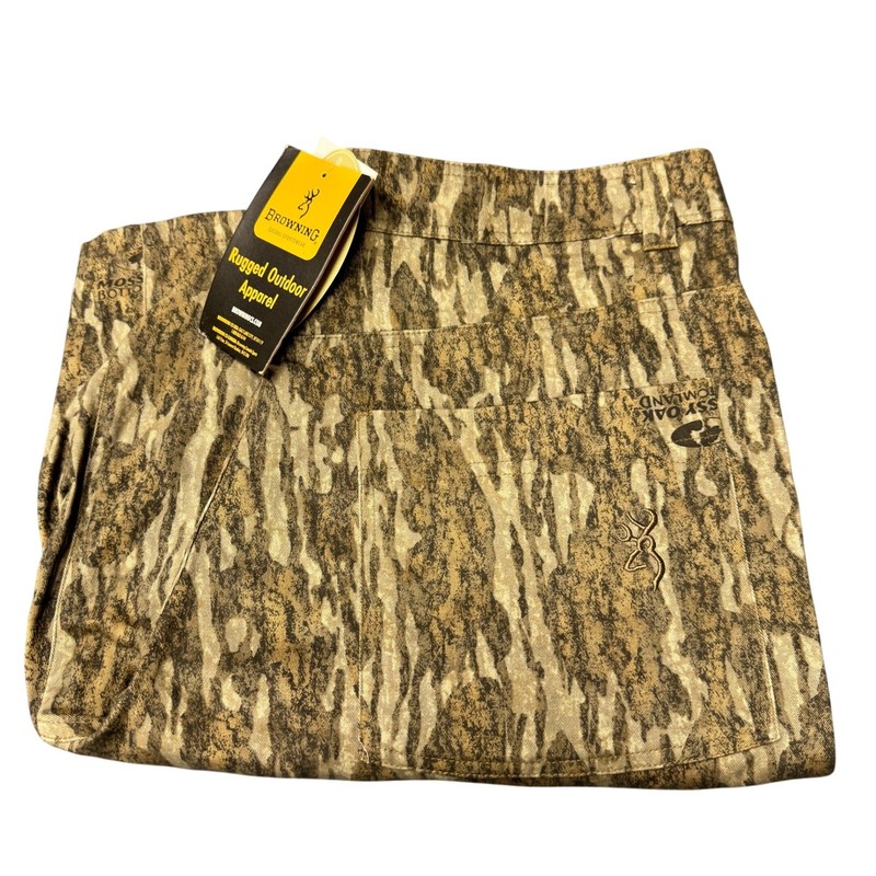 Browning Olympus II Shorts Mens 34 (34×11 ACTUAL) Mossy Oak Bottomland Camo NEW