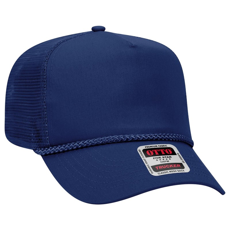 50 Pack Of OTTO CAP 5 Panel Mid Profile Mesh Back Trucker Hat - 39-071
