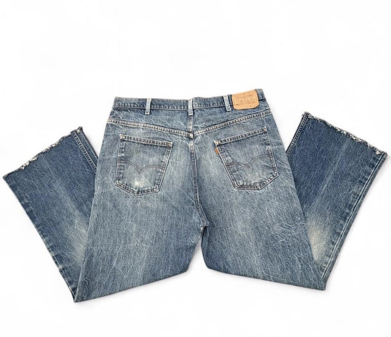 Levi’s Orange Tab Men’s Vintage Bootcut Jeans Blue Medium Wash Distressed