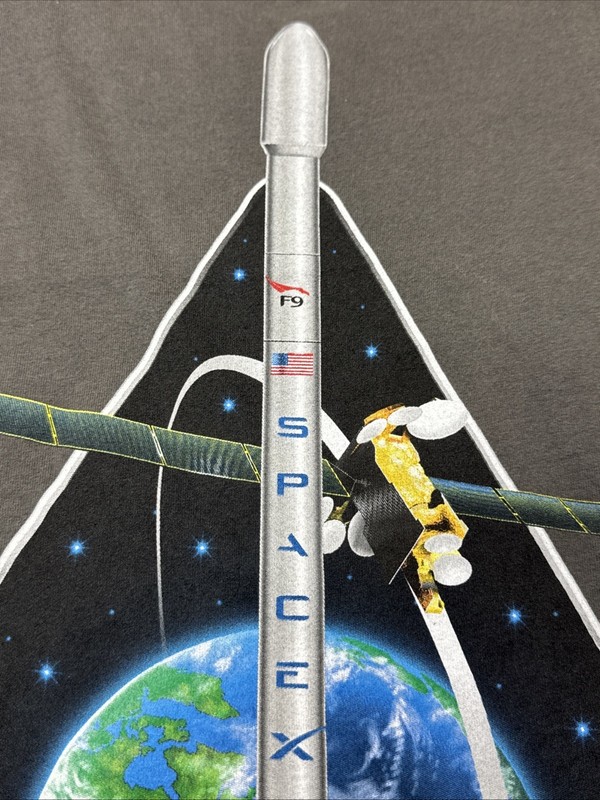 SpaceX (Large) TShirt CRS-6 SES12 Dragon Falcon 9 Rocket Program Satellite gallery