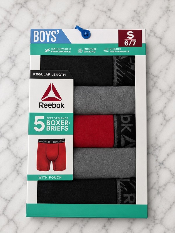 Reebok Boy’s Performance Boxer Briefs Size Small (6-7) 5 Pack NEW