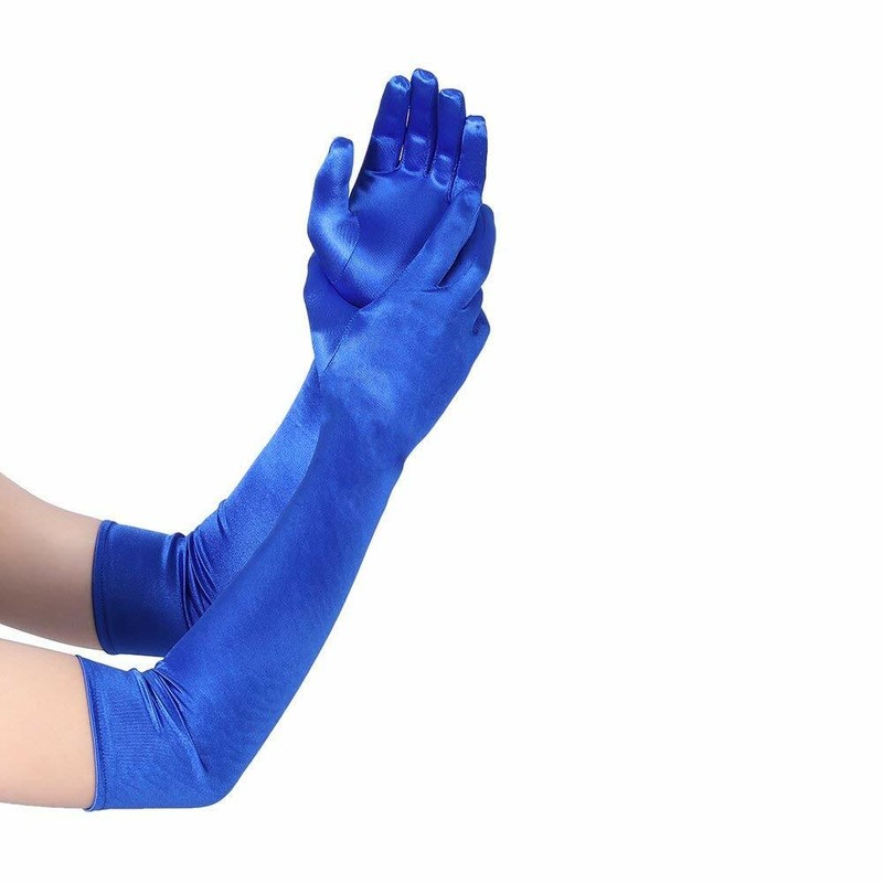 Stretchy Long Opera Gloves Party Satin Gloves Adult Size Elbow Length Wedding US gallery
