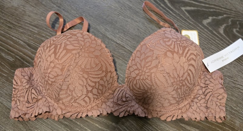 Adrienne Vittadini Push Up Bra 38C Pink Padded Adjustable Clasp Back