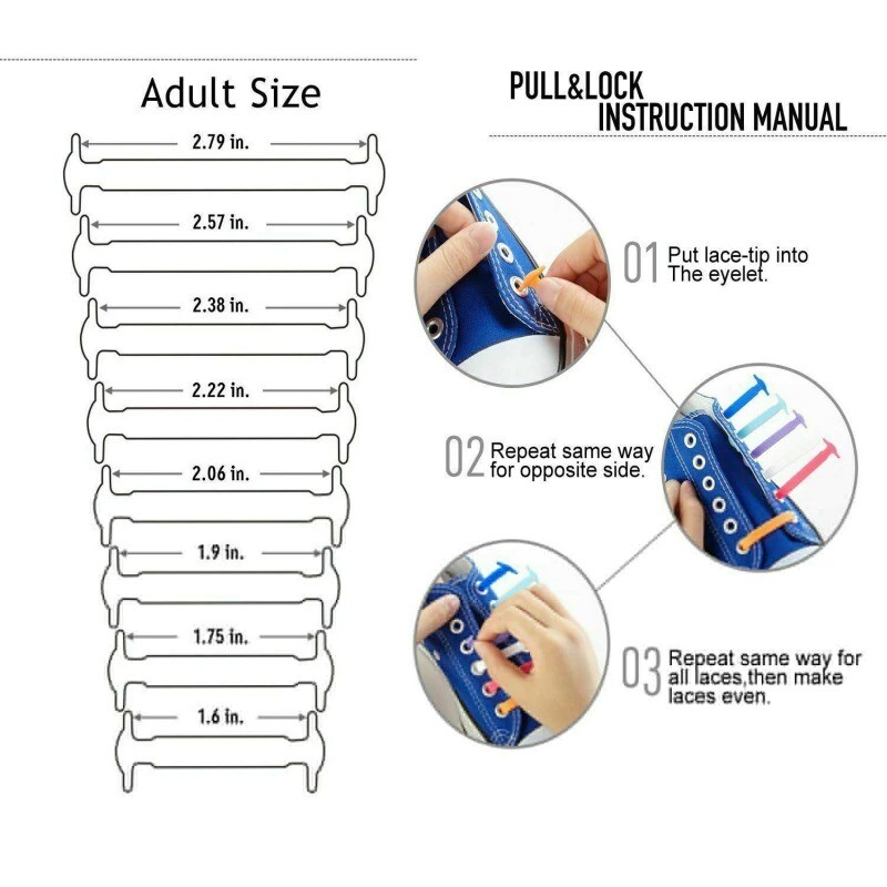 16-Pcs Elastic Silicone Shoe Laces Lazy No Tie Shoelaces For Men Women USA gallery