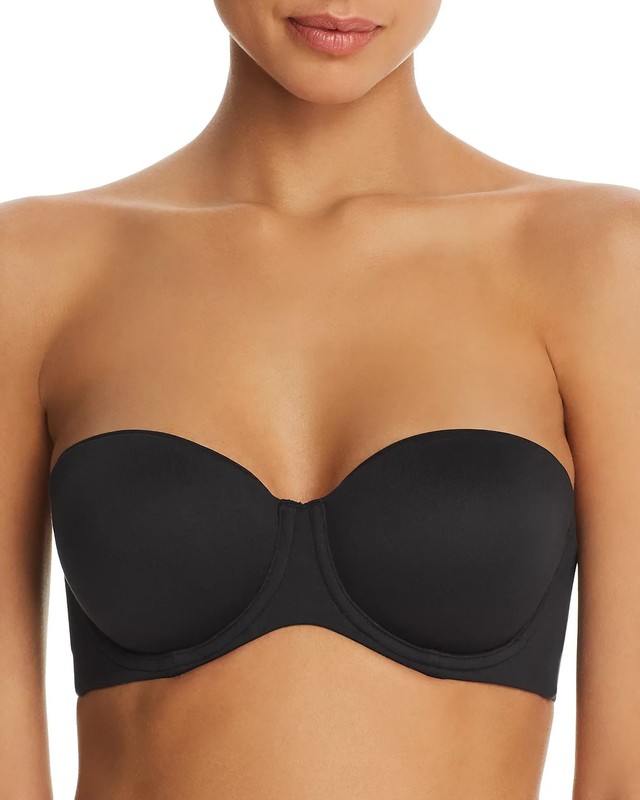 Calvin Klein L4601 Underwire Black Lightly Lined Constant Strapless Bra Sz 34DD