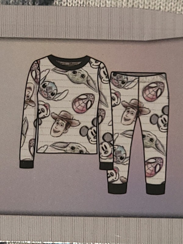 New Toddler Baby Sz 12 18 Months Disney 100 Character Mash Up Family Pajamas Set gallery