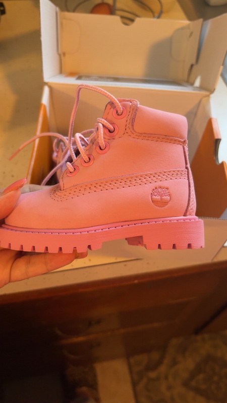 Timberland Premium 6in Waterproof Lace-Up Nubuck Boot Light Pink Kids 4M