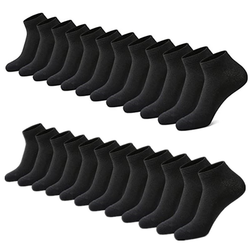 3-12 Pairs Mens Plain Solid Cotton Sports Ankle Athletic Socks Low Cut Size 9-13