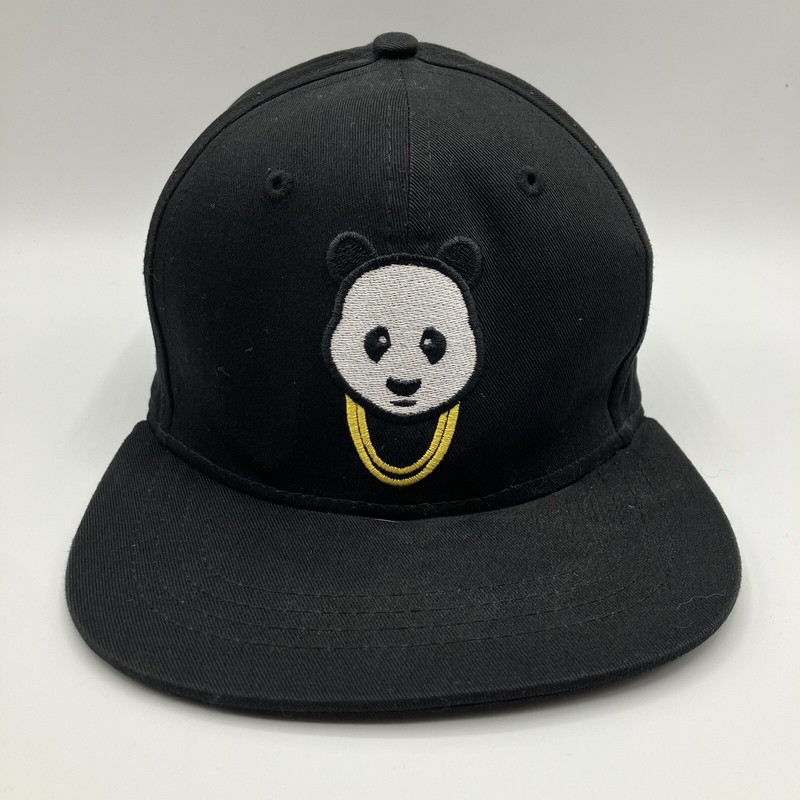 Beautiful Giant Panda Dad Hat Strapback OSFM Designed in Los Angeles Black Cap