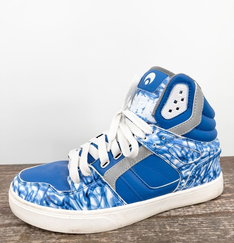 Osiris Clone 1322 1580 Mens 9 Blue White Synthetic Skate Inspired Sneakers Shoes