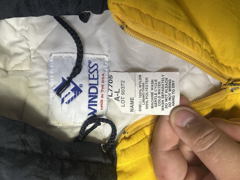 Windless Yellow/Black Hooded Full Zip Embroidered Logo Men's L Bomber Jacket gallery