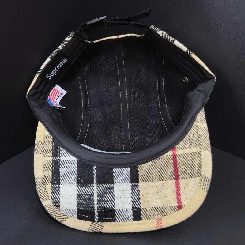 Supreme Beige Checkered Flat-Brim Cap Adjustable gallery