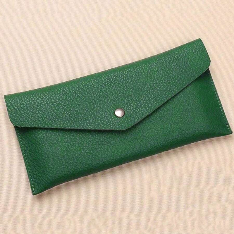 Cash Envelope Wallet PU Leather Pouch Money Organizer Storage Bag Women Moneybag