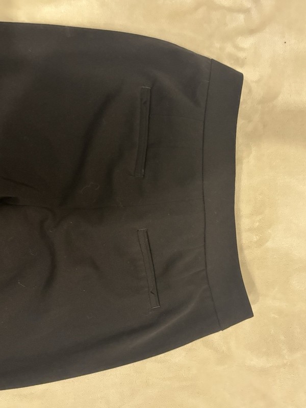 White House Black Market Slim Bootcut Dress Pants Black Zip Button Hook & Eye gallery