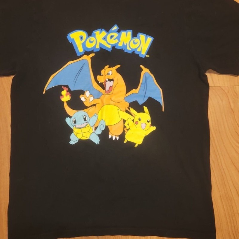 Pokemon Black Shirt Medium Pickachu Squirtle Charizard gallery
