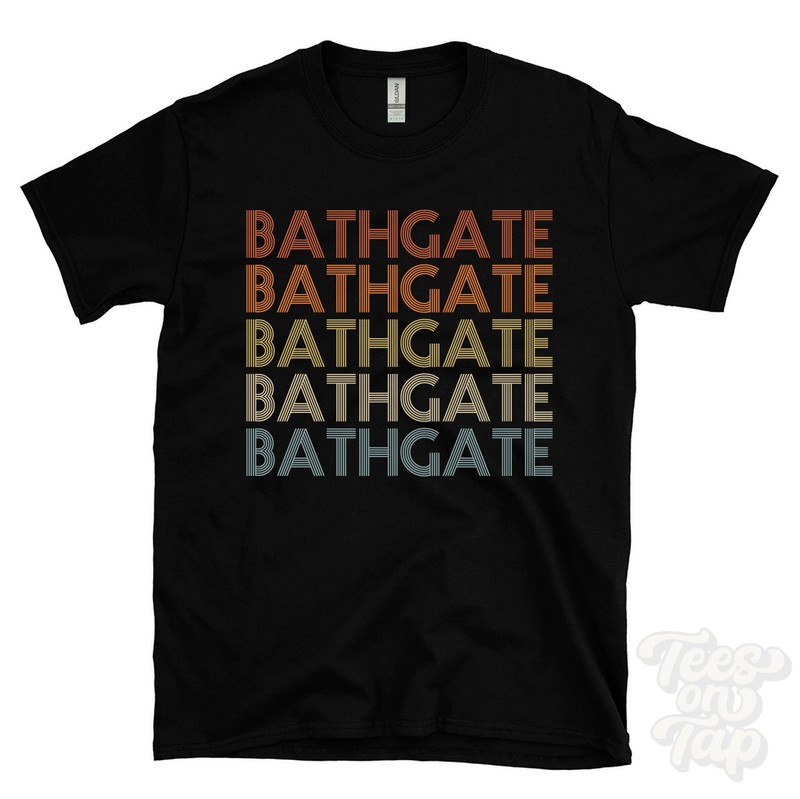 BATHGATE REPEATED RETRO STYLE T-SHIRT mens & womens novelty cool name gift