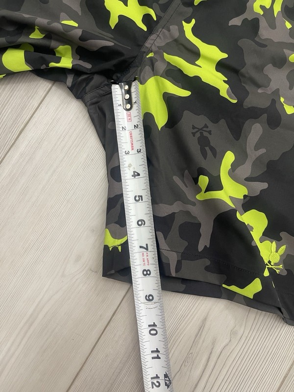 Psycho Bunny Men's Plano Camo Print Long Trunk Black B6W376Z1PO-BLK Size Medium gallery