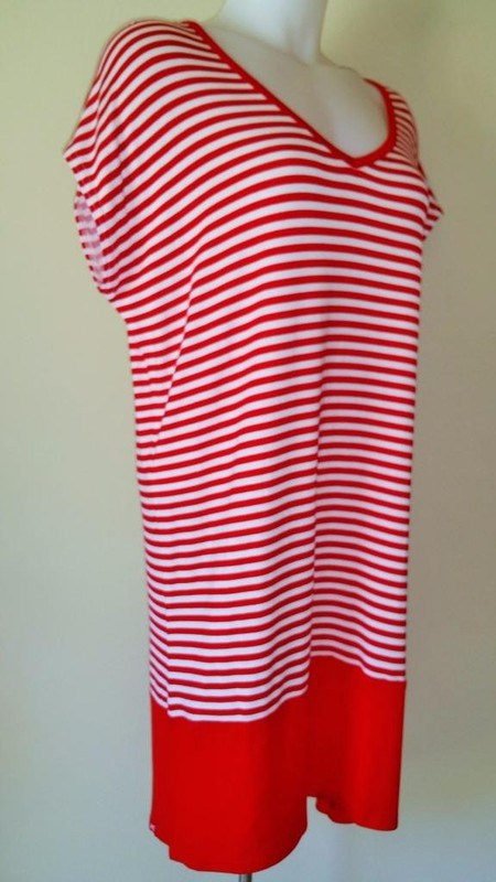 Jag S Bel-Air Stripe Pull On Dress Swimsuit Cover Up Red White Beach $68 NWT gallery