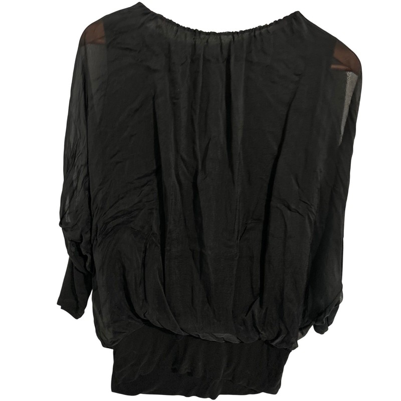 GUSY Unique Black Double Layer Top Tank Under/Sheer Over Women's Size Medium gallery