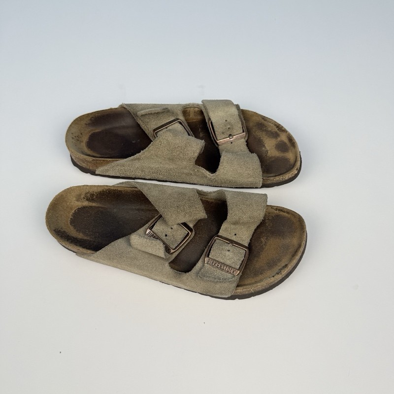 Birkenstock Arizona Taupe Suede Leather Soft Footbed Size Unknown See Notes gallery