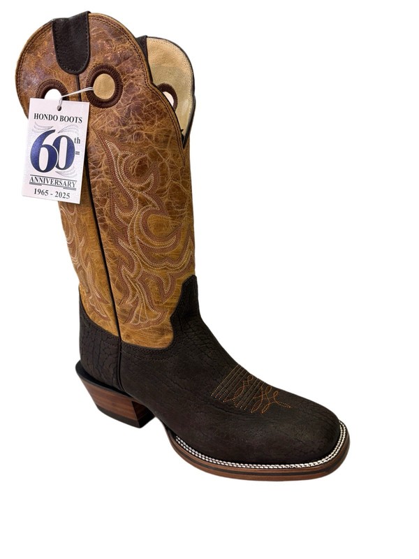 Hondo 3416 Brown Nubuck Bullhide Oryx Crater Tops Cowboy Boot