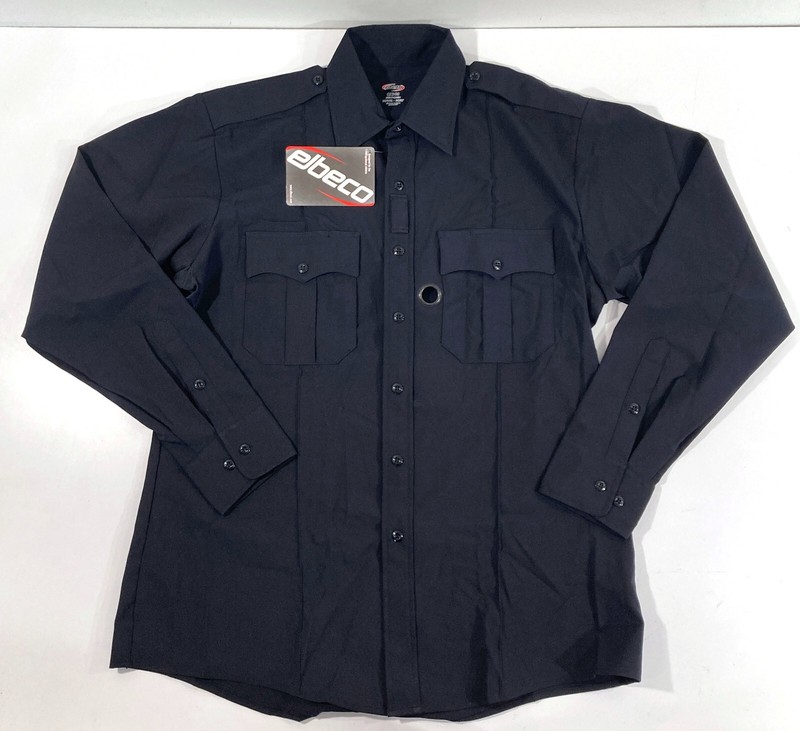 NEW X-LARGE ELBECO MENS CX360 L/S ZIP SHIRT 3524 MIDNIGHT NAVY SIZE 18.5 X 33