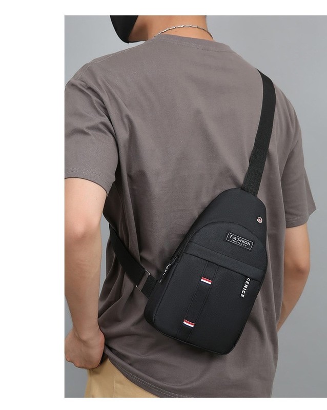 Men’s Canvas Crossbody Sling Bag Shoulder Backpack Casual Travel Chest Pack US gallery