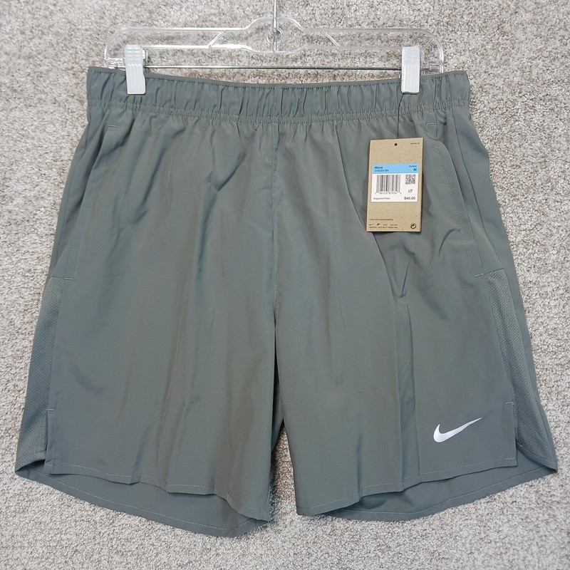 Nike Dri-FIT Challenger Shorts Mens M Medium Gray 7in Running Athletic Lined