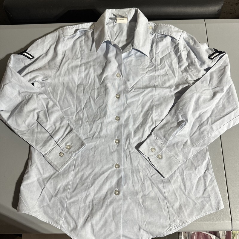 USAF Shirt Womens Blue Button Up DSCP 12RLS Wings Collection Airman W/ Patches