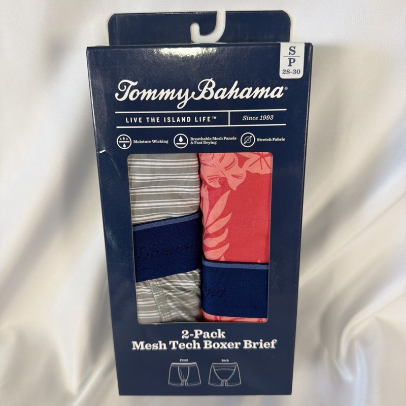 Tommy Bahama Mesh Tech Boxer Briefs 2‑Pack Men’s Small Red/Gray NWT