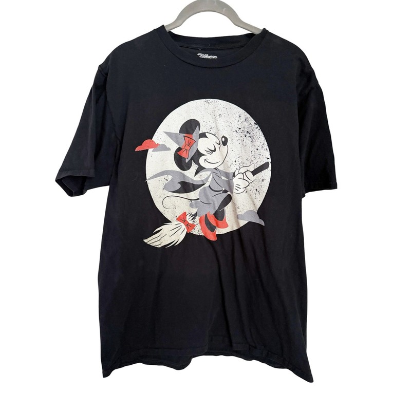Disney Minnie Mouse Halloween Witch Graphic Tee | Black | Women’s XL / Unisex L
